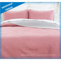 Solid Pink Reversible Polyester gesteppte Bettdecke Set